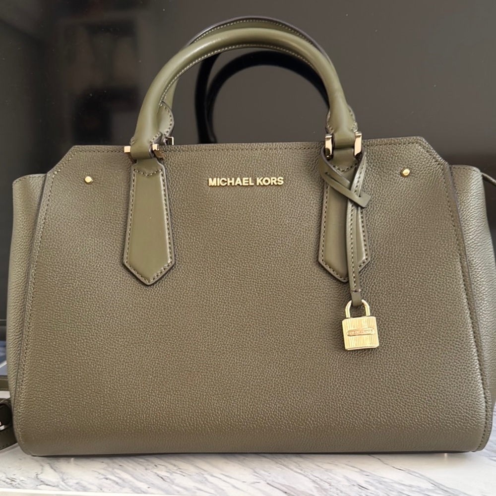 Michael Kors Olive Green Satchel Bag